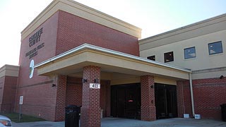 [photo, Caroline County Board of Elections, Health & Public Services Building, 403 South Seventh St., Denton, Maryland]